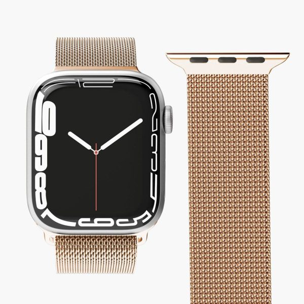 Apple Watch (42 44 SE 45 46 49mm) Vonmählen Milanese Loop Rustfri Stål Rem - Rose Gold Sale