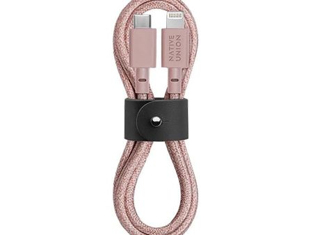 Native Union Belt Kabel USB-C til Lightning m. Læderspænde 1.2 m. - Rose Discount