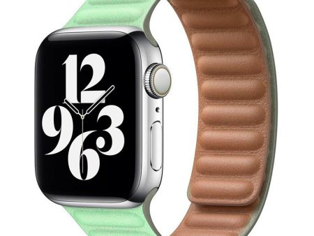 Apple Watch (42 44 SE 45 46 49mm) Lippa Magnetisk Læder Rem - Turkis Cheap