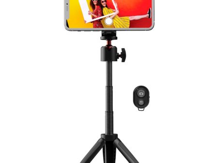 Digipower Mini 3 Extendable Tripod til Smartphone m. Fjernbetjening - Maks Mobil: 60 - 90mm - Sort Online Hot Sale