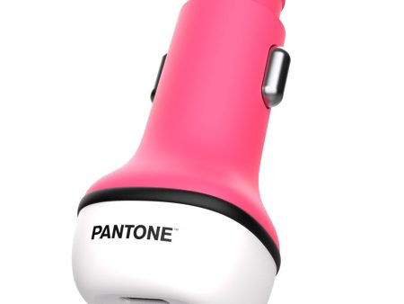 Pantone Biloplader PD 20W m. USB-C & USB-A - Pink Supply