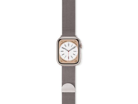 Apple Watch (38 40 SE 41 42mm) Epico Milanese Rustfri Stål Rem - Starlight For Sale