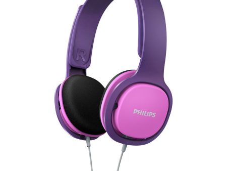 Philips Headset On-Ear til Børn m. Lydbegrænser - Lyserød   Lilla - (DEMO) Sale