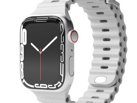 Apple Watch (42 44 SE 45 46 49mm) Vonmählen Wave Band Silikone Rem - Grå For Cheap