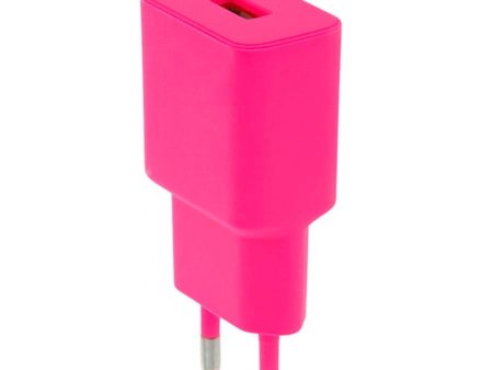 Setty 12W Vægoplader m. USB-A - Pink Online now