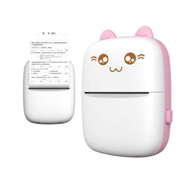 Hurtel Mini Cat Termisk Printer - Hvid   Pink on Sale