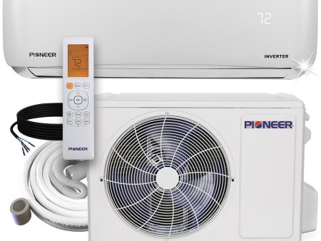 Pioneer® 12,000 BTU 21.4 SEER2 Ductless Mini-Split Inverter+ Air Conditioner Heat Pump System Full Set 230V Supply