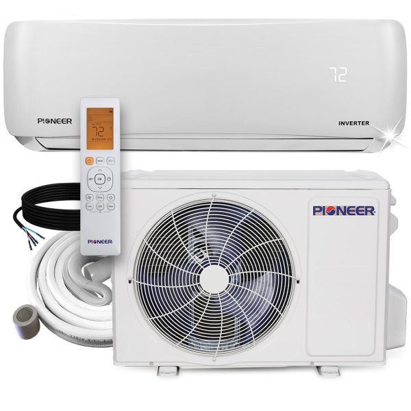 Pioneer® 12,000 BTU 21.4 SEER2 Ductless Mini-Split Inverter+ Air Conditioner Heat Pump System Full Set 230V Supply