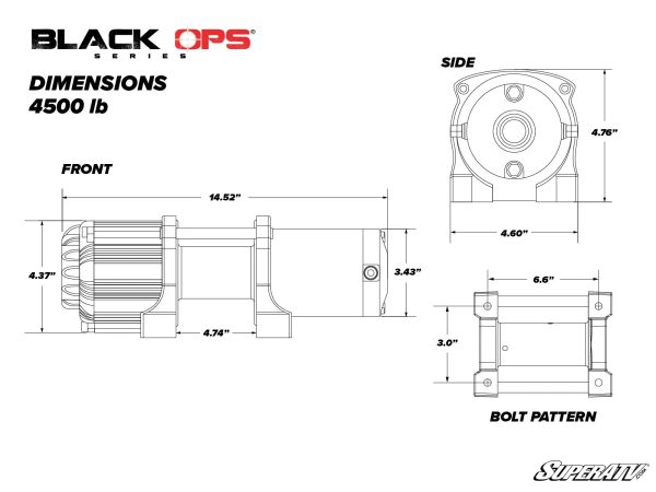 Black Ops 4500 LB. ATV UTV Winch Online Hot Sale