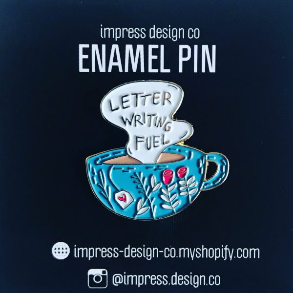 *** CLEARANCE *** Tea - Letter Writing Fuel Enamel Pin on Sale