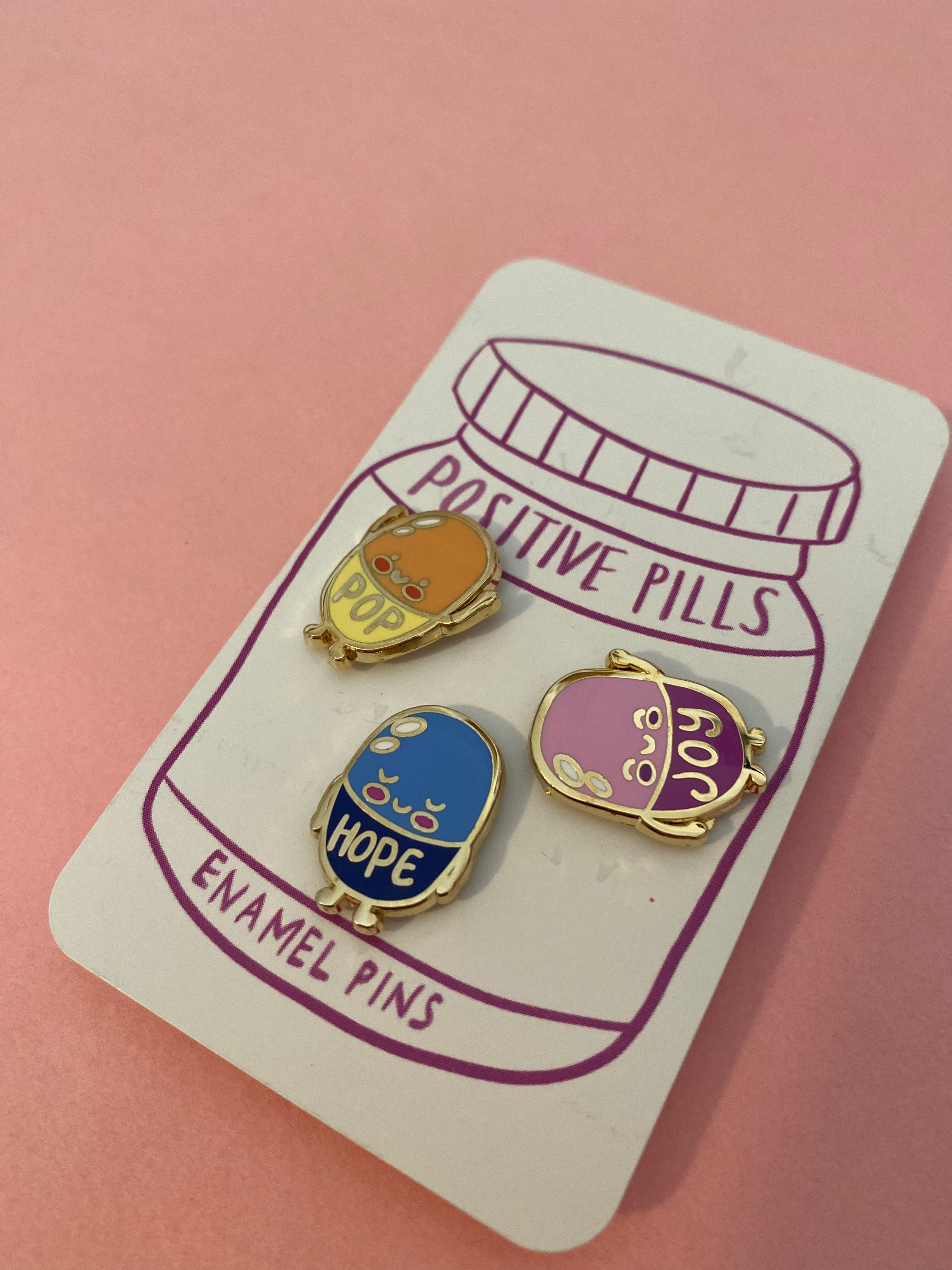 *** CLEARANCE *** Positive Pill Enamel Pin Set on Sale