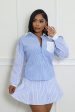 28343P- STRIPE BLOUSE SHIRT&SKIRT SET (4PC) Online