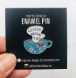 *** CLEARANCE *** Tea - Letter Writing Fuel Enamel Pin on Sale