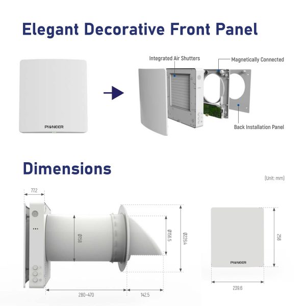 Pioneer® ECOasis 50 Ductless Wall-Mounted Single-Room Wi-Fi Energy Recovery Ventilator Sale