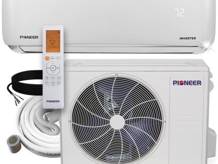 Pioneer® 24,000 BTU 18 SEER2 Ductless Mini-Split Inverter+ Air Conditioner Heat Pump System Full Set 230V Cheap