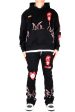 KLP-KF6910-KMP7910-Print & Patch FLC Hoodie & Pants Set Online now