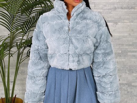 J897P- ALL OVER FUR ZIP UP JACKET For Discount