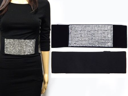 LT5080- Stretch Stone Studded Belt Online now