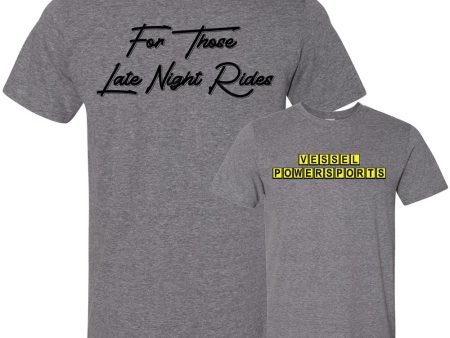 Late Night Rides Tee (Gray) Cheap