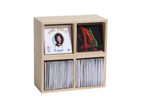 2SET OF WOODEN BOX FOR MINIATURE VINYL RECORDS【ミニチュアレコード専用 ウッドカラーボックス 2個セット】 Hot on Sale