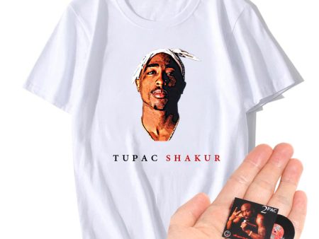 2PAC TUPACK SHAKUR ILLUSTED T-SHIRT AND MINIATURE VINYL For Cheap