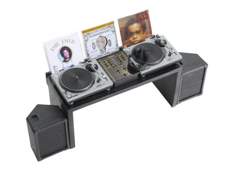 Technics miniature SL-1200MK2 set Turntable, Mixer, Headphones, Speakers, and Desk with vinyl display Sale