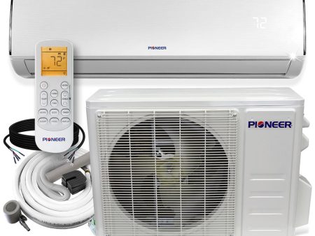 Pioneer® Diamante Series 12,000 BTU 19 SEER Ductless Mini-Split Air Conditioner Inverter+ Heat Pump Full Set 230V with 16 Ft. Kit Fashion