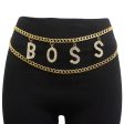 KM2571- Boss  Multi Rhinestone Chain Belt Sale