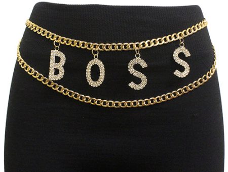 KM2571- Boss  Multi Rhinestone Chain Belt Sale