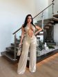 J1048P - FOILED PLUNGING NECKLINE JUMPSUIT Online Sale