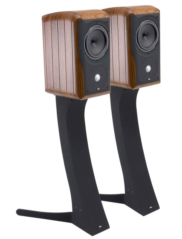 Chario Bookshelf Speakers Sonnet Walnut with Stands Fashion