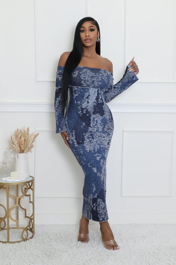 28144P - OFF SHOULDER LS DRESS (4PC) Discount