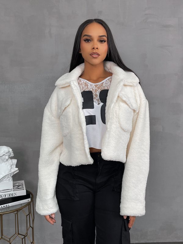 TEDDY200P - TEDDY SHERPA CROP JACKET For Cheap