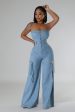 80018P- DENIM TUBE CARGO JUMPSUIT(4PC) Discount