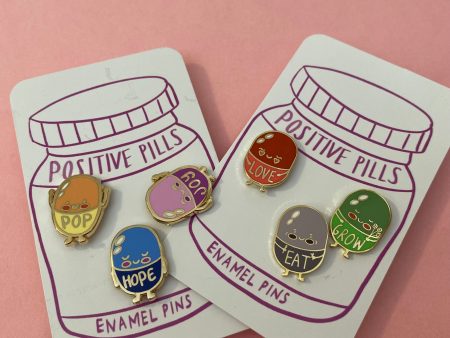 *** CLEARANCE *** Positive Pill Enamel Pin Set on Sale