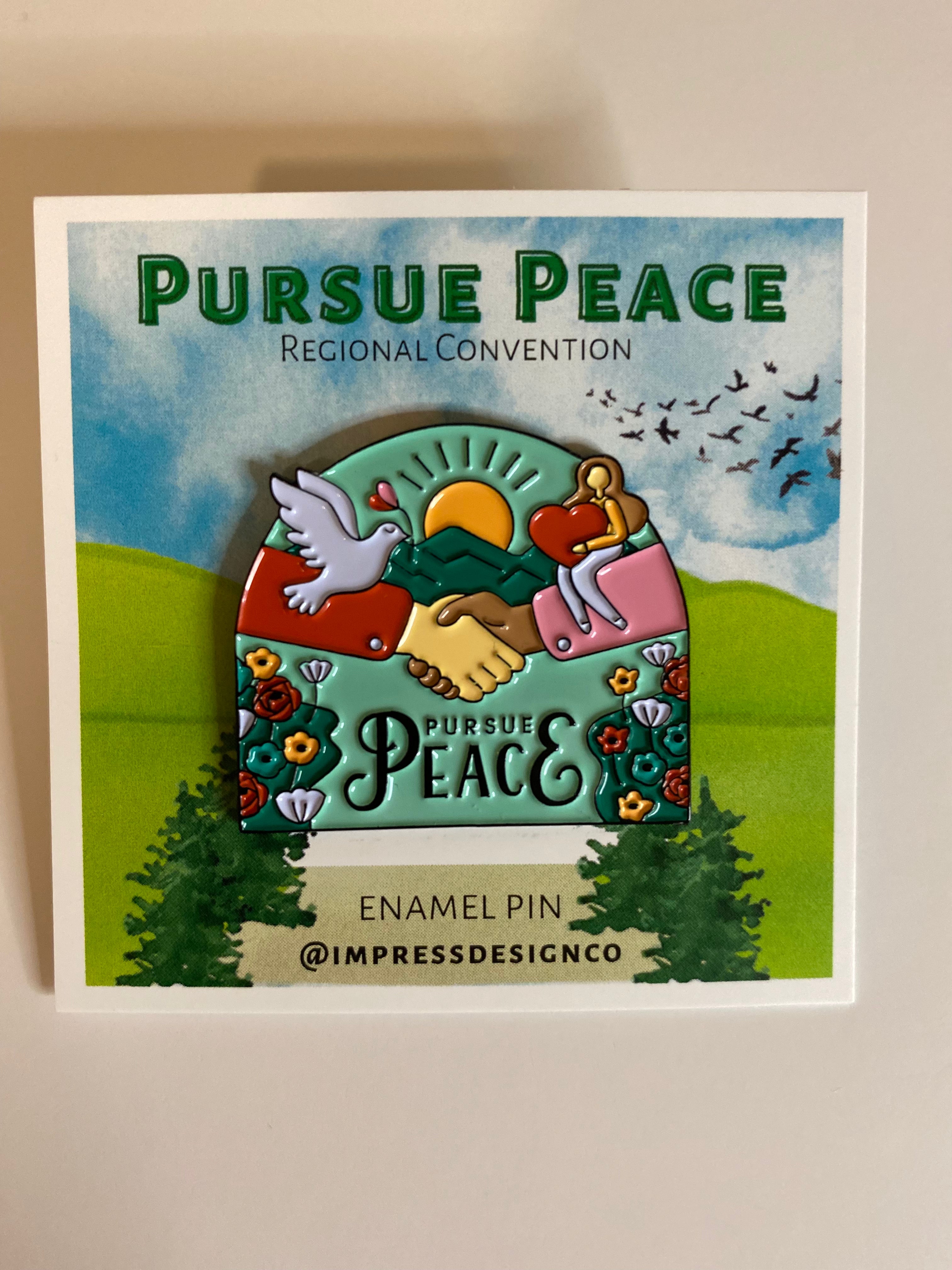 *** CLEARANCE ***Pursue Peace Enamel Pins For Cheap