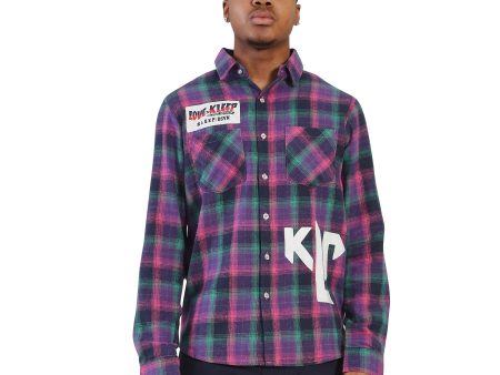 KLP-KW5120-Embro & Print Flannel Shirt Cheap