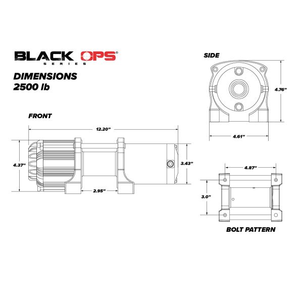 Black Ops 2500 LB. ATV UTV Winch Online Hot Sale