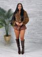 J903-1P - FUR LEOPARD CROPPED W HOODIE JACKET Fashion