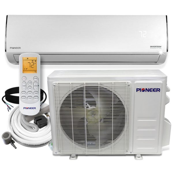 Pioneer® Diamante Pro Series 9,000 BTU 19 SEER2 Ductless Mini-Split Air Conditioner Inverter+ Heat Pump Full Set 230V with 16 Ft. Kit For Cheap