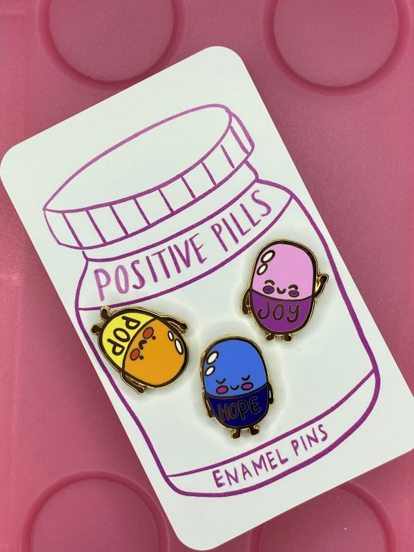 *** CLEARANCE *** Positive Pill Enamel Pin Set on Sale