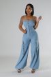 80018P- DENIM TUBE CARGO JUMPSUIT(4PC) Discount