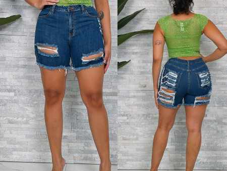 AP6236FP-High Rise Frayed Shorts Online now