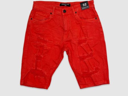 ARKE-S402-Twill Ripped Shorts For Cheap