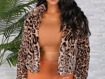 80299JNP - LEOPARD FUR SHORT COAT For Cheap