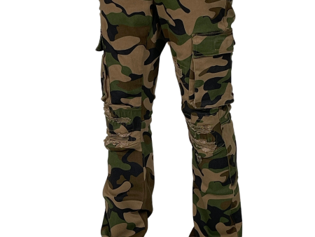 BT-BTP24123-Camo Cargo Stacked Pants Hot on Sale