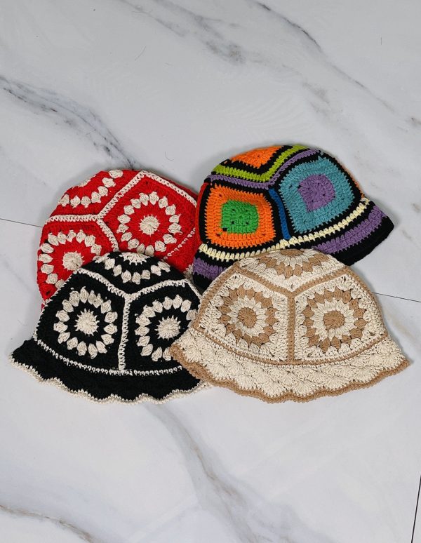 CROCHET1- KNIT CROCHET HAT (ONE SIZE) Online now