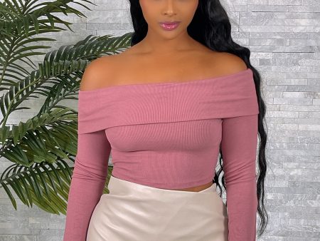 JOLIE11LTP-Rib Knit Off-Shoulder LS Top Online Hot Sale