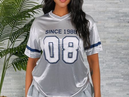 PVG626P - SILVER  8  JERSEY TOP Online Sale