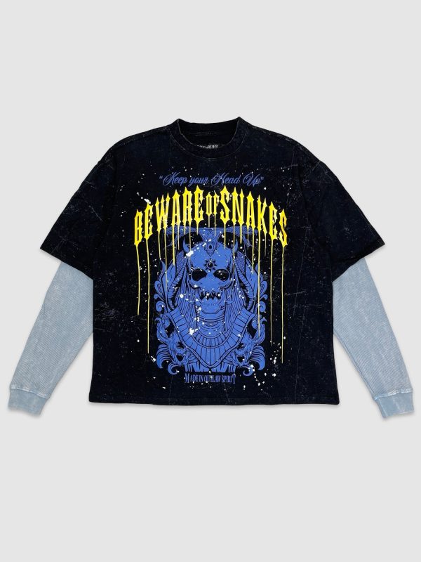 NOR-GN4092-Beware Of Snakes Crop LS Tee For Cheap